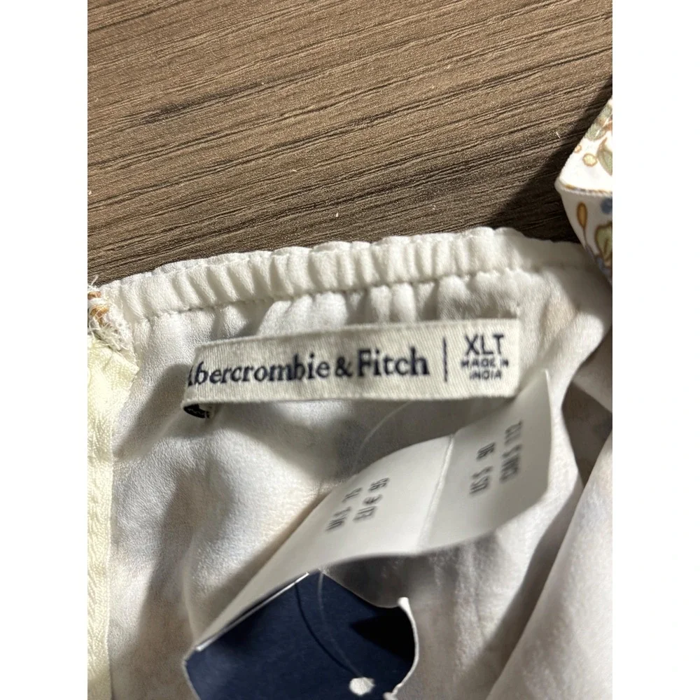 Abercrombie Fitch Floral Maxi‎ Dress NWT Tie Front Womens XLT tall leg slit
